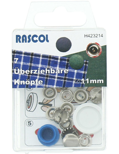 Caixa de 7 botões para cobrir com ferramenta Rascol - 11 mm