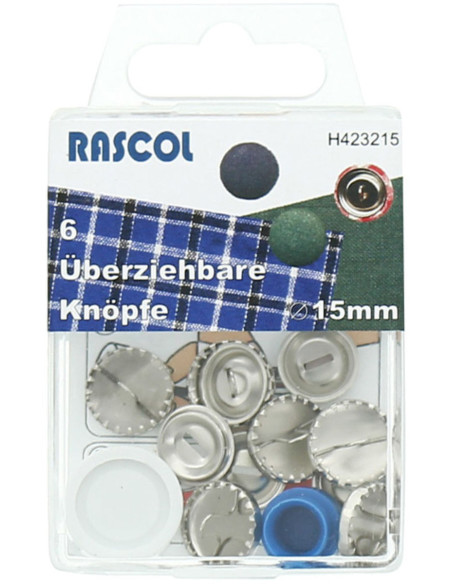 Caixa de 6 botões para cobrir com ferramenta Rascol - 15 mm