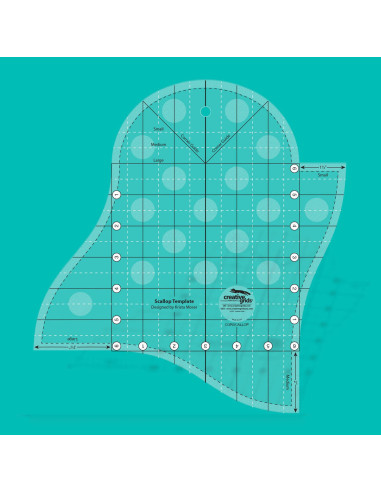 Regra para borda festonada Scallop Template Creative Grids