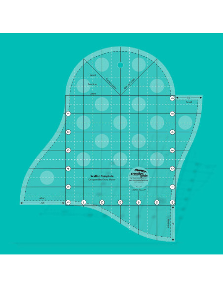 Regra para borda festonada Scallop Template Creative Grids