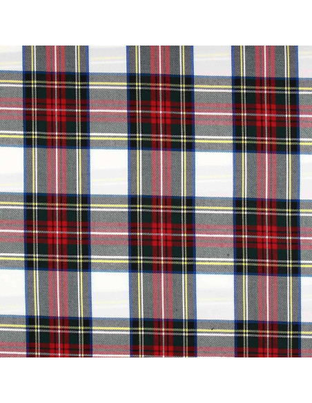 Tecido tartan escocês - Vermelho, verde, amarelo e bege