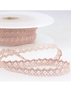 Renda de algodão fina - Rosa velho