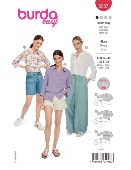 Molde de blusa - Burda 5887
