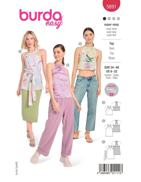 Molde de top - Burda 5891