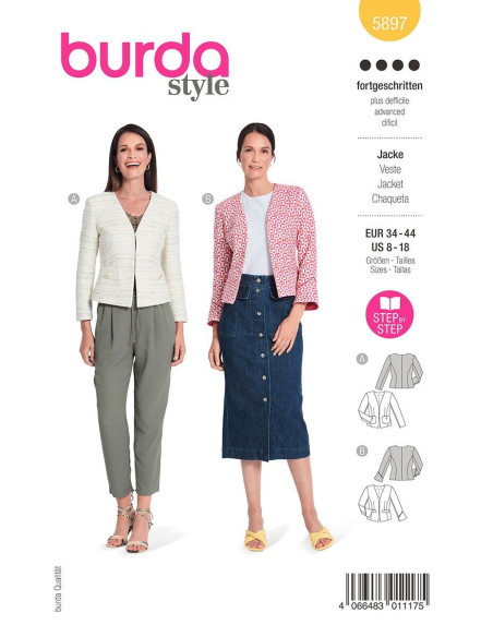 Molde de casaco - Burda 5897