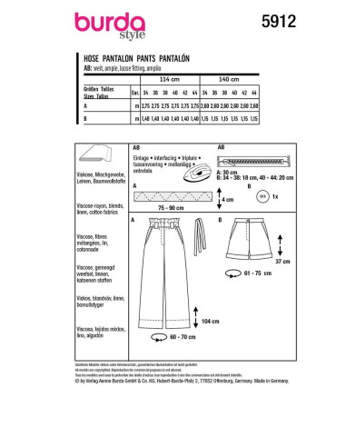 Molde de calça - Burda 5912