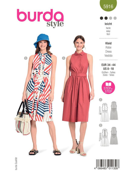 Molde de vestido - Burda 5916