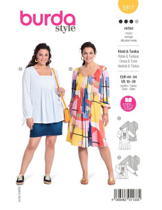 Molde de vestido e túnica - Burda 5917