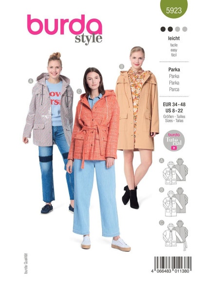 Molde de parka - Burda 5923