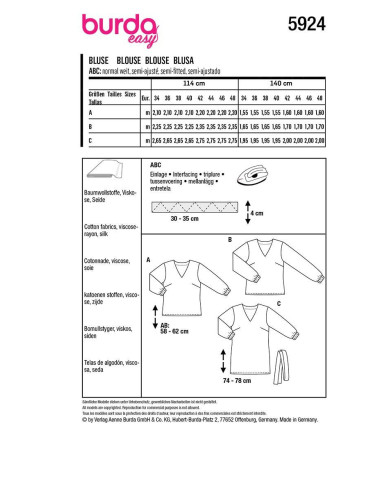 Molde de blusa - Burda 5924