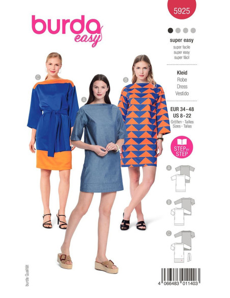 Molde de vestido - Burda 5925