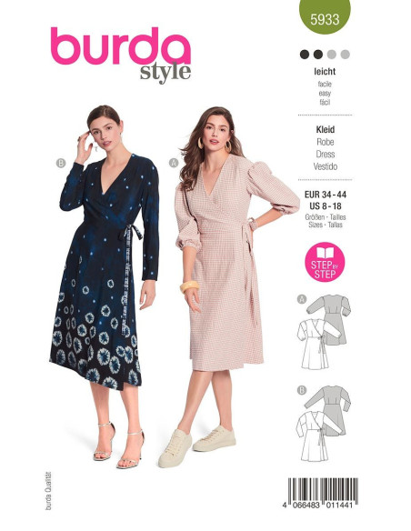 Molde de vestido - Burda 5933