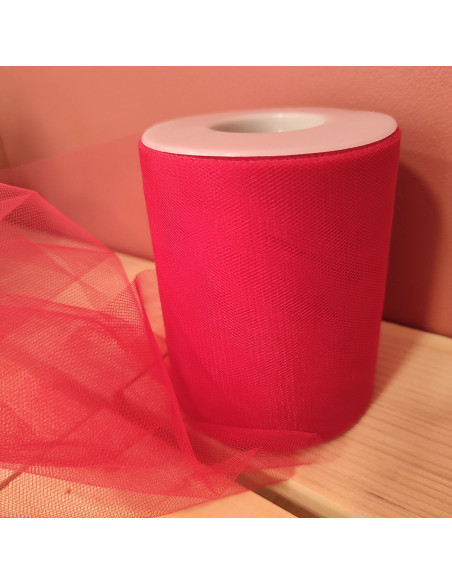 Fita de tule - Vermelho - Rolo de 40 metros