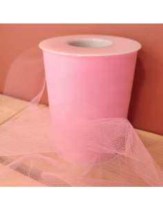 Fita de tule - Rosa - Rolo de 40 metros