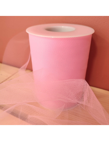 Fita de tule - Rosa - Rolo de 40 metros