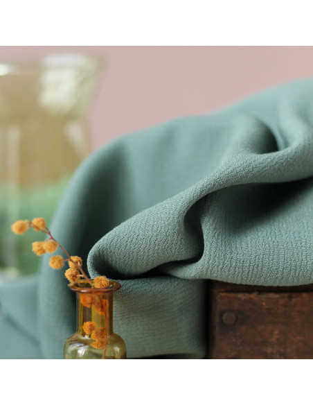 Tecido crepe marroquino de viscose Laurier - La Maison Naïve