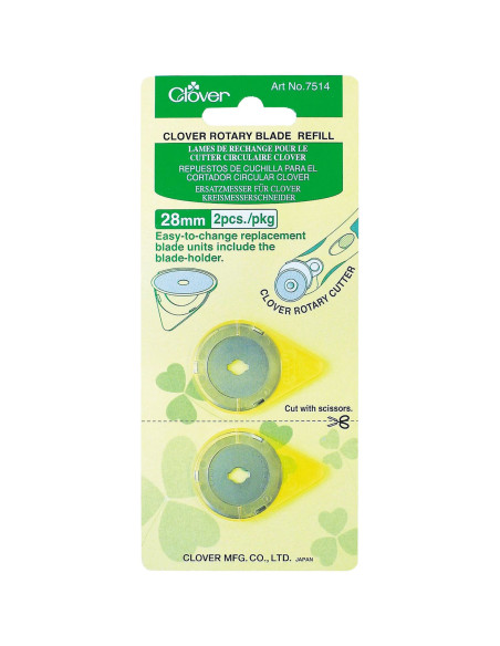 2 lâminas de reposição para cortador Clover - 28 mm