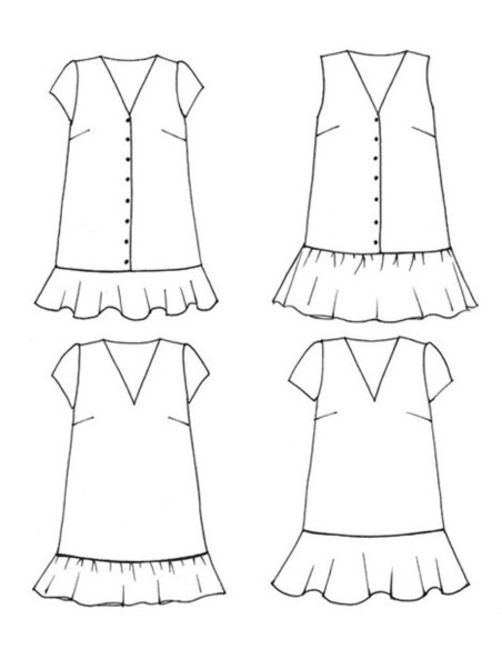 Padrão de vestido Volute - Anna Rose patterns