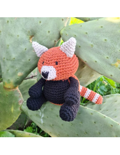 Kit de crochê - Ling o panda-vermelho