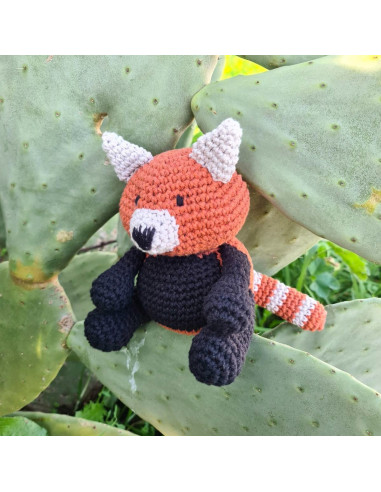 Kit de crochê - Ling o panda-vermelho