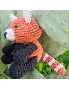 Kit de crochê - Ling o panda-vermelho 2