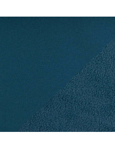 Tecido softshell repelente à água com forro de microfibra polar - Azul denim