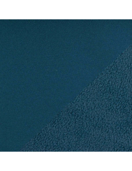 Tecido softshell repelente à água com forro de microfibra polar - Azul denim