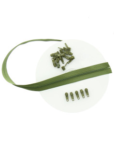 Rolo de 10 metros de fecho de nylon - Verde oliva