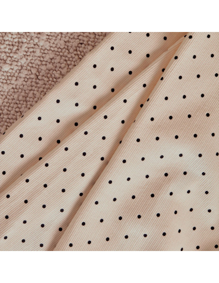 Tecido veludo cotelê com bolinhas Off-White - Atelier Brunette