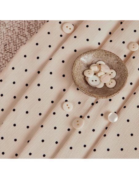 Tecido veludo cotelê com bolinhas Off-White - Atelier Brunette