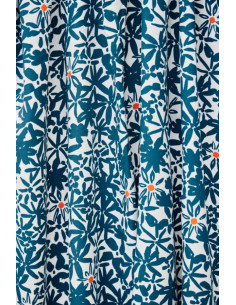 Tecido crepe de viscose Flowery - Azul oceano 2