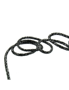Cordão lurex 2 mm - Preto e prata