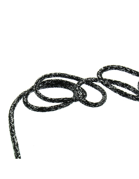 Cordão lurex 2 mm - Preto e prata