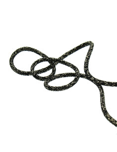 Cordão lurex 2 mm - Preto e dourado