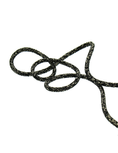 Cordão lurex 2 mm - Preto e dourado