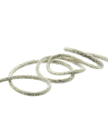 Cordão lurex 2 mm - Branco e dourado