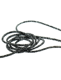 Cordão lurex 5 mm - Preto e prata