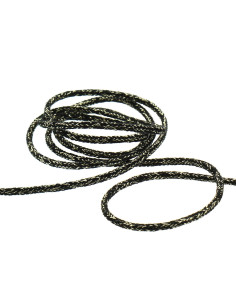 Cordão lurex 5 mm - Preto e dourado
