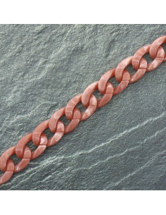 Corrente plana em acrílico 20 mm - Escamas de tartaruga rosa