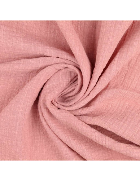 Tecido de gaze dupla de algodão Vintage - Rosa antigo