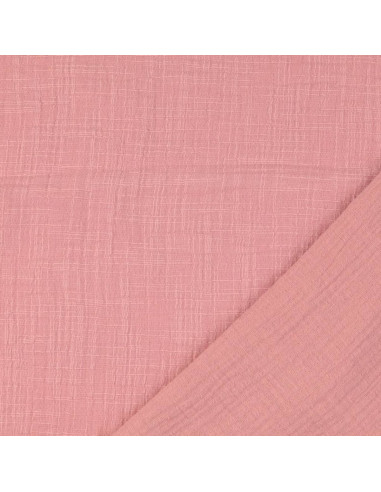 Tecido de gaze dupla de algodão Vintage - Rosa antigo