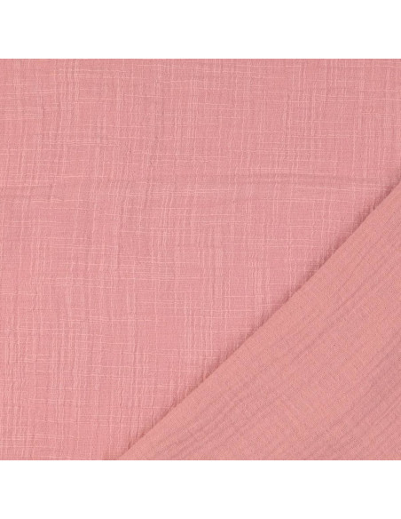 Tecido de gaze dupla de algodão Vintage - Rosa antigo