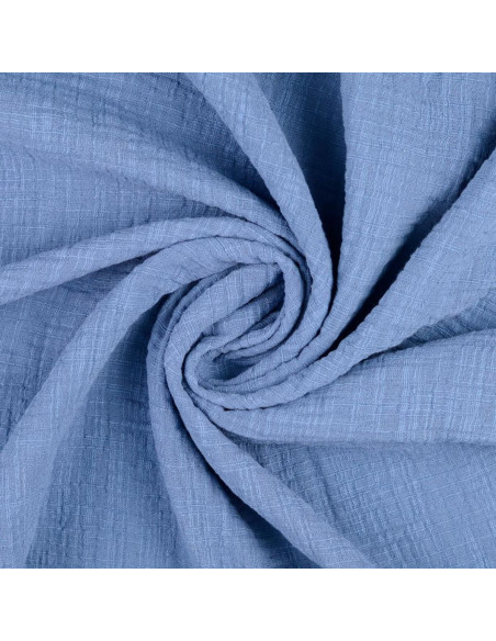 Tecido de gaze dupla de algodão Vintage - Azul jeans