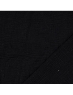 Tecido gaze dupla de algodão Vintage - Preto 2