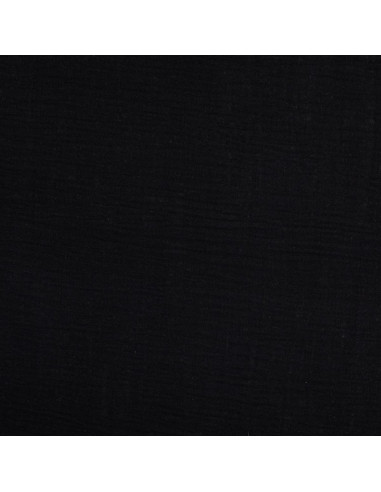 Tecido gaze dupla de algodão Vintage - Preto