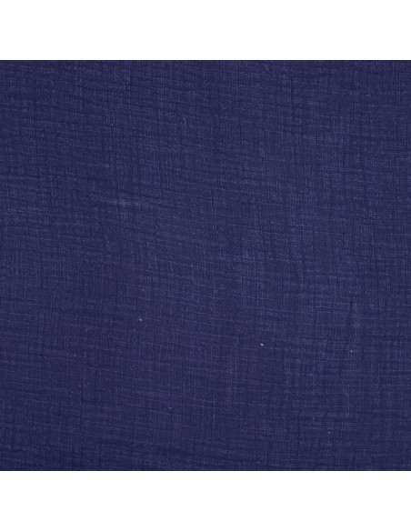 Tecido de gaze dupla de algodão Vintage - Azul marinho