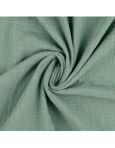 Tecido de gaze dupla de algodão Vintage - Verde sálvia