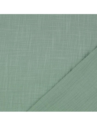 Tecido de gaze dupla de algodão Vintage - Verde sálvia