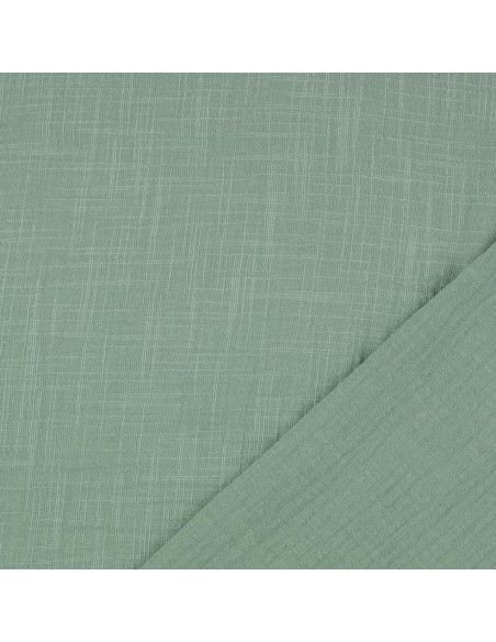 Tecido de gaze dupla de algodão Vintage - Verde sálvia