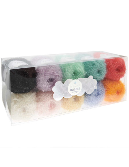 Caixa com 10 novelos de fio para crochê Creative Bubble - Crazy Bubble Gang